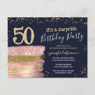 50. Geburtstag Glitter Cake Überraschungsparty Gru Postkarte