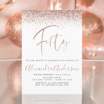 50. Geburtstag Glitzer Rose Gold Pink Einladung<br><div class="desc">Rose Gold - Rosa und Schwarz Glitzer für jedes Alter (50.) Geburtstagsparty Einladung. Das ist der perfekte (fünfzig) Spaß und die trendy Geburtstagseinladung für eine moderne elegante Sparkle Girly Geburtstagsparty. Bitte kontaktieren Sie den Designer,  um passende Sonderanfertigungen zu erhalten.</div>
