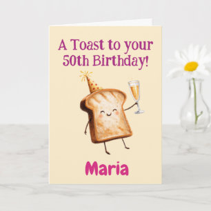 50. Geburtstag Glückwünsche, Lustiger Toast, Benut Karte