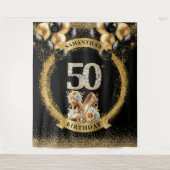 50. Geburtstag glühende Diamantzahlen Hohe Absätze Wandteppich (Vorderseite)