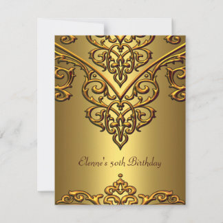 50. Geburtstag Gold auf Gold Overlay Einladung