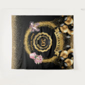 50. Geburtstag Gold Ballons Blush High Heels Wandteppich (Vorderseite (Horizontal))