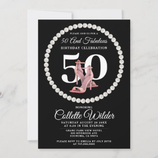 50. Geburtstag Gold Black Einladung
