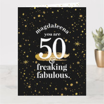 50. Geburtstag Gold Black Freaking Fabulous Jumbo