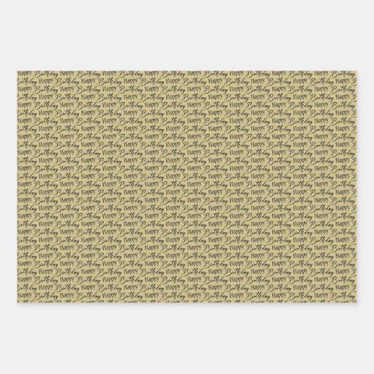 50. Geburtstag Gold Black Geschenkpapier Set (Vorderseite 3)