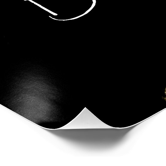 50. Geburtstag Gold Black Willkommen Poster (Ecke)