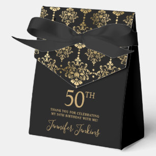 50. Geburtstag Gold Elegant Danke Geschenkschachtel
