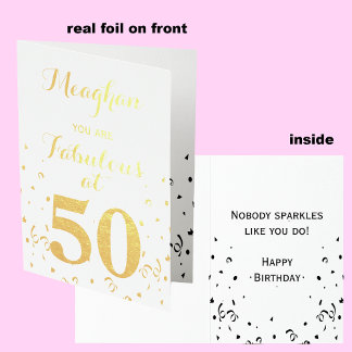 50. Geburtstag Gold Foil Fabulous mit 50 Folienkarte