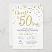 50. Geburtstag Gold Glitzer Diamond Einladung (Vorderseite)