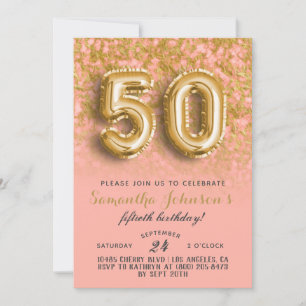 50. Geburtstag Gold Marmor Einladung