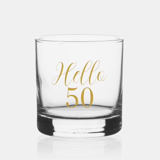 50. Geburtstag Gold-Minimal Whiskyglas (Vorderseite)