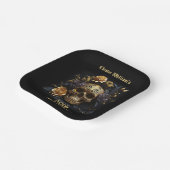 50. GEBURTSTAG GOLD SKULL ROSE HALLOWEEN-PARTY PAPPTELLER (Gewinkelt)