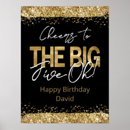 50. Geburtstag Gold und Black Big Five-Oh Poster