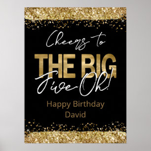 50. Geburtstag Gold und Black Big Five-Oh Poster