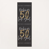 50. Geburtstag Gold und schwarzer Chic modern Yogamatte (Vorderseite)