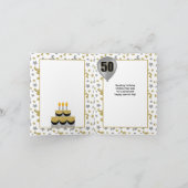 50. Geburtstag Gold und Silver Confetti Ballon Karte (Innenseite)