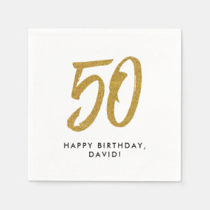 50. Geburtstag golden personalisiert Serviette