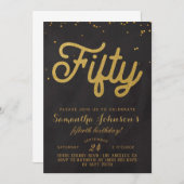 50. Geburtstag Goldene Blüte Einladung (Vorne/Hinten)