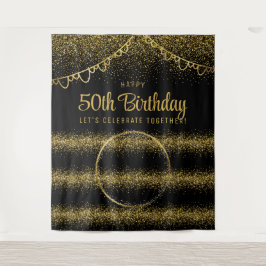50. Geburtstag Goldene Feier Foto Hintergrund Wandteppich