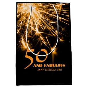 50. Geburtstag goldene Glanzparty fantastisch Mittlere Geschenktüte