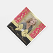 50. Geburtstag goldfarbener Damast Serviette (Ecke)