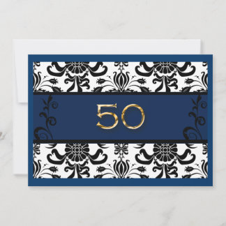 50. Geburtstag, Goldfolie, Einladung