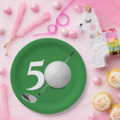 50. Geburtstag Golf Ball & Club Pappteller (Party)