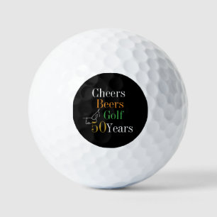50. Geburtstag Golf Cheers Biere Black and Gold Golfball