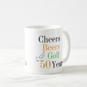 50. Geburtstag Golf Cheers Biere Minimal Kaffeetasse (VorderseiteRechts)