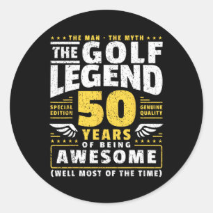 50. Geburtstag Golf Player 50 Jahre alter Golfer Runder Aufkleber