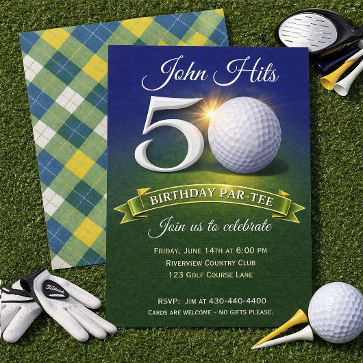 50. Geburtstag Golf Thema Einladung