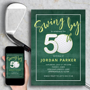 50. Geburtstag Golf Thema Schwung von Stylish Gree Einladung