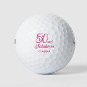 50. Geburtstag Golfbälle 50 und fabelhaftes rosa G (Vorderseite)