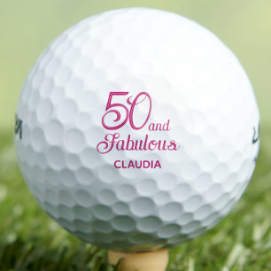 50. Geburtstag Golfbälle 50 und fabelhaftes rosa G