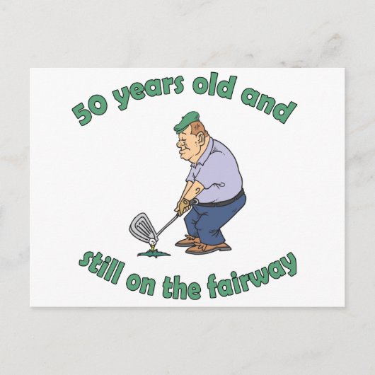 50. Geburtstag Golfer Gag Geschenk Postkarte (Vorderseite)