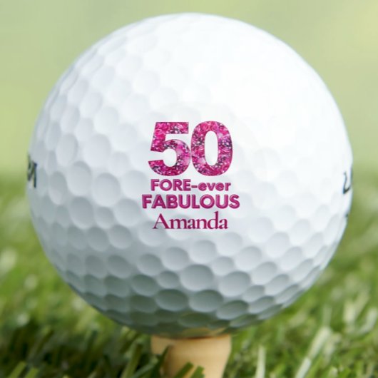 50. Geburtstag Golfer Geschenk, FORE-ever 50 & Fab Golfball