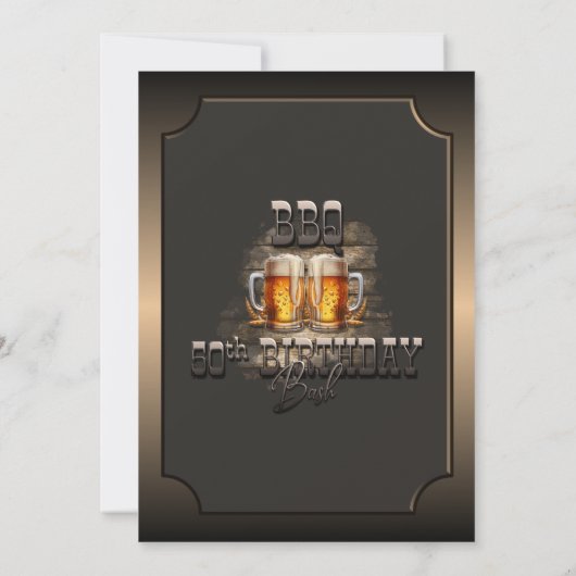 50. Geburtstag GRILLEN Beers Party Einladung (Rückseite)