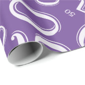 50. Geburtstag Grosses Zufallsstichmuster Lila Geschenkpapier (Rolleneckpunkt)