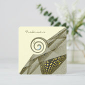 50. Geburtstag Grün & Gelb Design Einladung (Stehend Vorderseite)