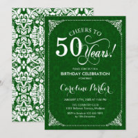50. Geburtstag - grüner Damast