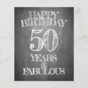 50. Geburtstag Gruß im Kreidetafel-Stil