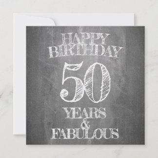 50. Geburtstag Grußkarte im Kreidetafel-Stil