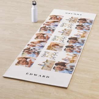 50. Geburtstag gutes Gold schwarzes Foto Collage C Yogamatte