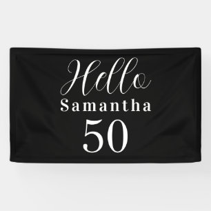 50. Geburtstag Hallo 50 Schwarz Weiß Geburtstag Banner