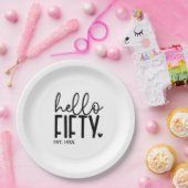 50. Geburtstag Hallo 50 Shirt Pappteller (Party)