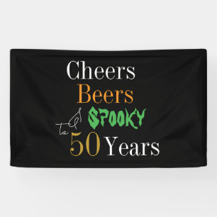 50. Geburtstag Halloween Cheers Biere Spooky Party Banner