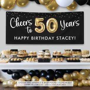 50. Geburtstag Heißt auf 50 Jahre Schwarzes Gold Banner