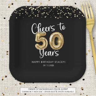 50. Geburtstag Heißt auf 50 Jahre Schwarzes Gold Pappteller