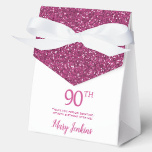 50. Geburtstag Hot Pink Glitter Dankeschön Geschenkschachtel