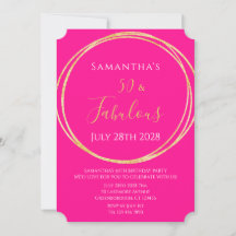 50. Geburtstag Hot Pink Gold Geburtstagseinladung